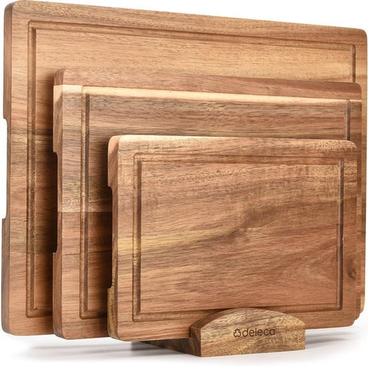 Full Cutting Board Set Wooden - 3 pieces