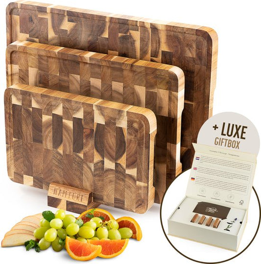 Cutting Board Set Wooden - 3 pieces